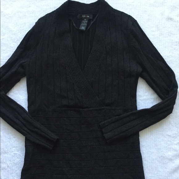 STYLE AND Company ribbed sweater silver thread XS - Picture 1 of 6